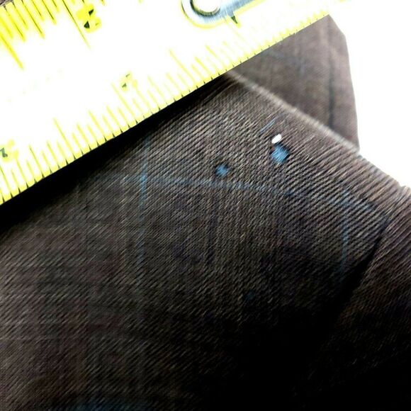Damaged Lauren Ralph Lauren Wool 2 Button Blazer 42R Brown Glen Plaid Blue Windo - Picture 3 of 12